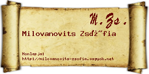 Milovanovits Zsófia névjegykártya